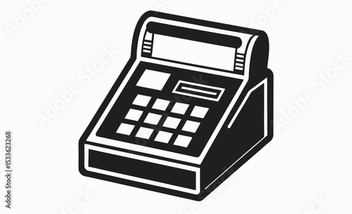 Calculator silhouette icon, math tool vector, electronic device graphic