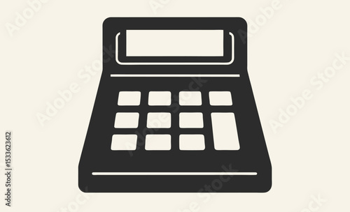 Calculator silhouette icon, math tool vector, electronic device graphic