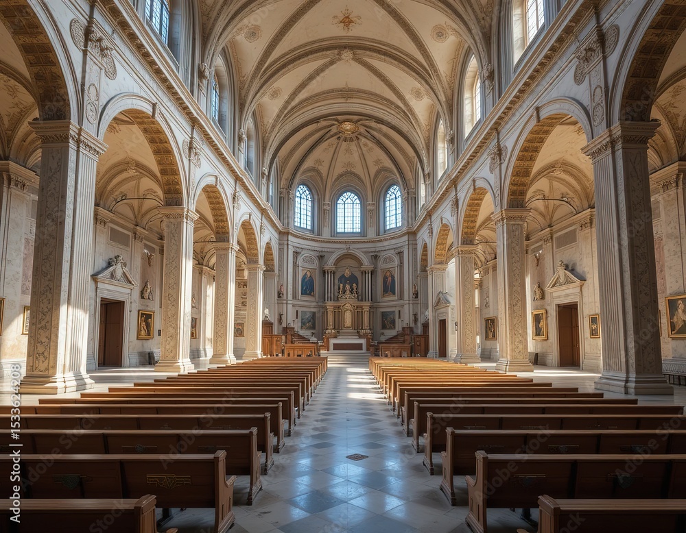 Fototapeta premium Majestic Brienno Church, Architectural Detail