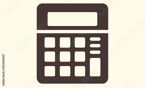 Calculator silhouette icon, math tool vector, electronic device graphic