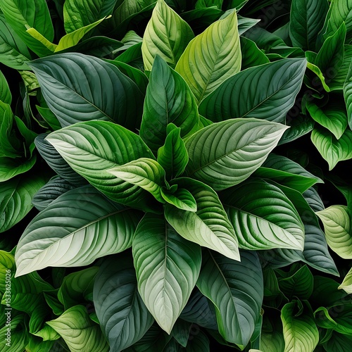 Wallpaper Mural Lush green tropical leaves background texture Torontodigital.ca