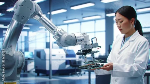 Robotic arm interaction in high tech laboratory automation and engineering precision