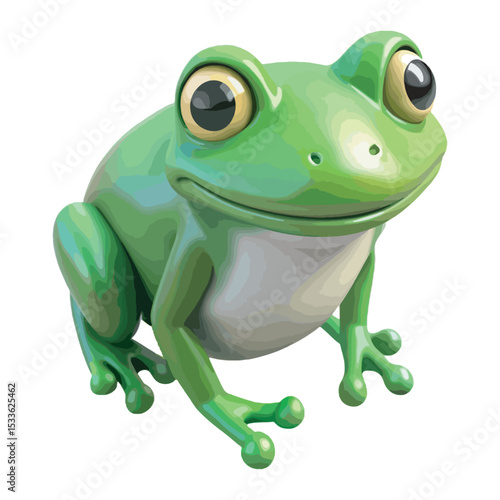 3D Frog vector style illustration art.