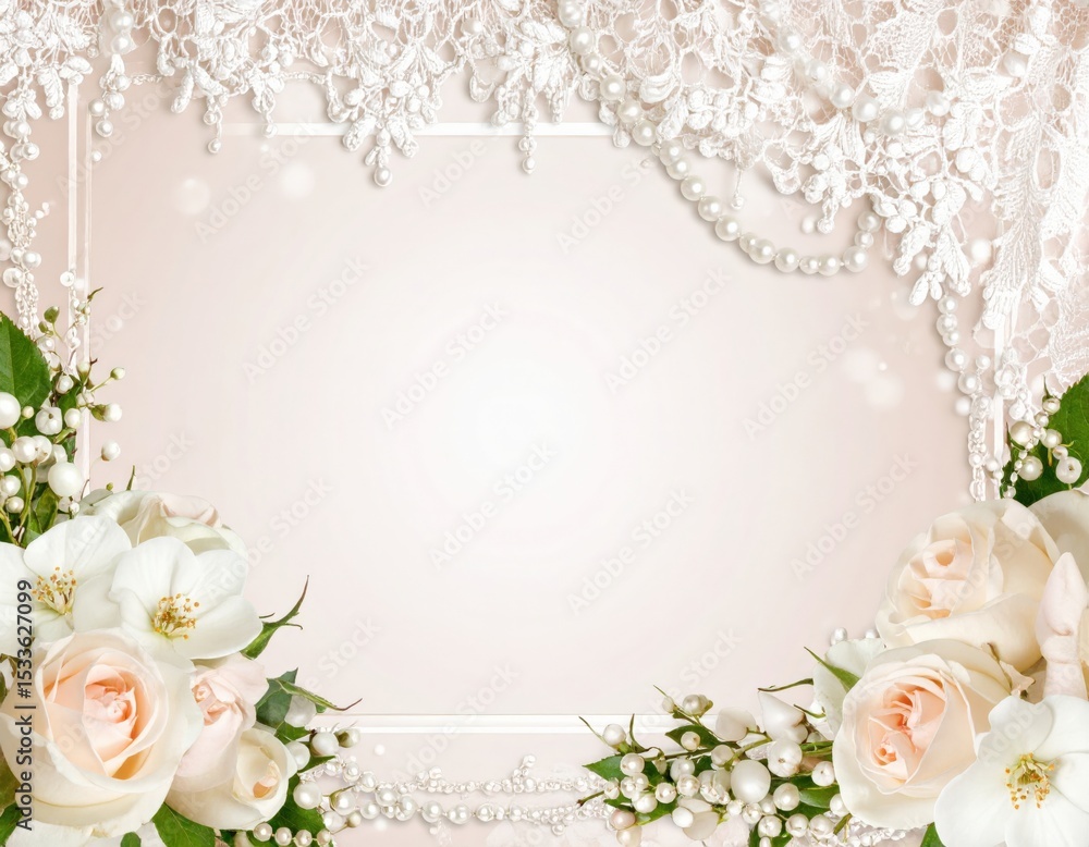 Elegant floral frame design for celebrations digital art soft colors romantic atmosphere close-up view wedding concept Elegant floral frame design for celebrations digital art soft colors romantic atmosphere close-up view wedding concept