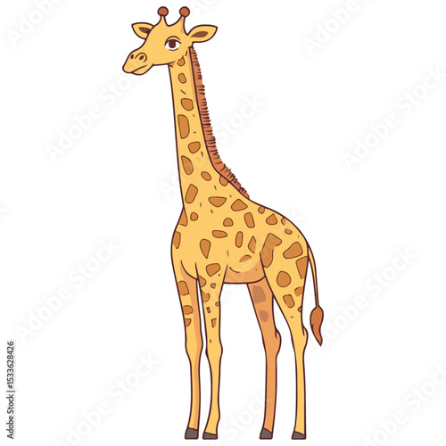 giraffe, animal, vector, transparent background, creature, isolated, zoo, long, giraffa, cute, wildlife, nature, tall, wild, neck, mammal