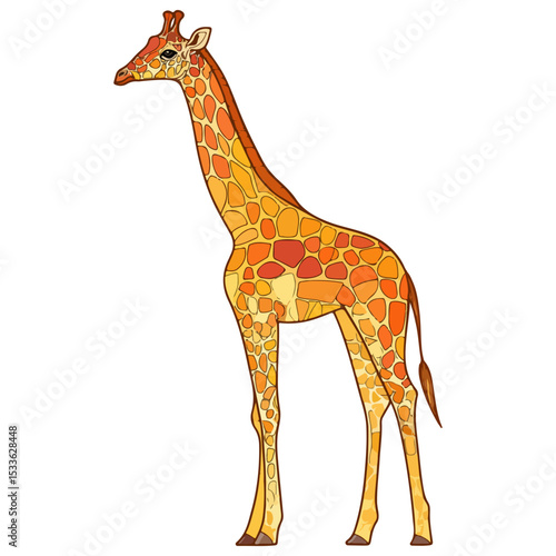 giraffe, animal, vector, transparent background, creature, isolated, zoo, long, giraffa, cute, wildlife, nature, tall, wild, neck, mammal