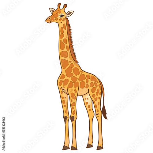 giraffe, animal, vector, transparent background, creature, isolated, zoo, long, giraffa, cute, wildlife, nature, tall, wild, neck, mammal