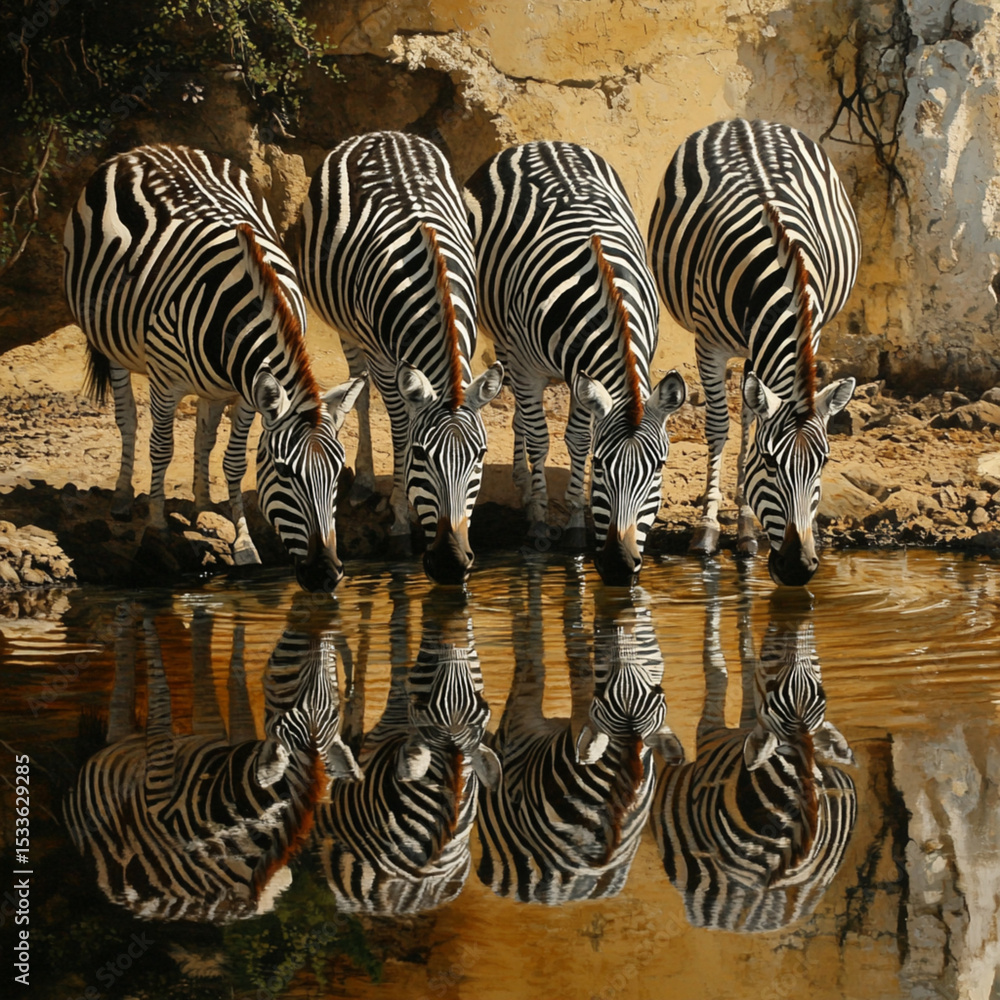 Fototapeta premium zebras in the serengeti tanzania