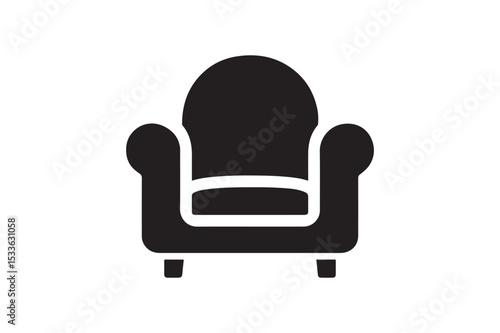 Chair Icon silhouette vector with white background