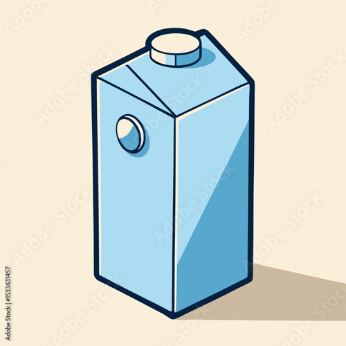 Pristine single milk carton, 1-liter size, with a minimalist design, a healthy staple.