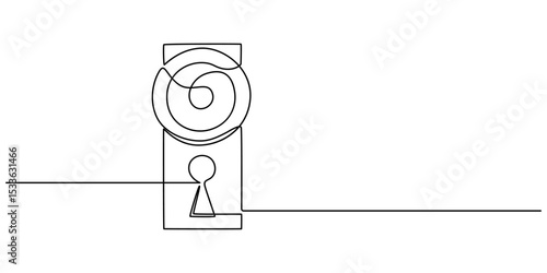 door knob vector illastration continuous one line drawing of white background.Open door one line illustration, Doorknob Black Stroke Linear Icon, Doorknob Line Icon Design, Door Handle with microbe.
