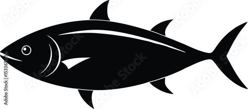 Tuna fish line art silhouette, Tuna fish silhouette vector illustration