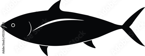 Tuna fish line art silhouette, Tuna fish silhouette vector illustration