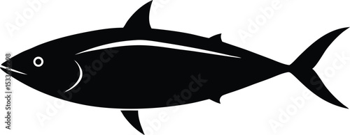 Tuna fish line art silhouette, Tuna fish silhouette vector illustration