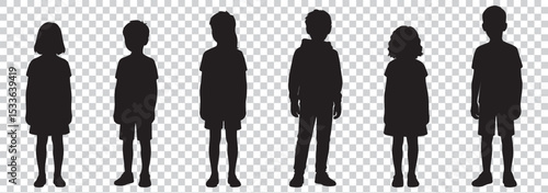 people silhouette kids EPS 10