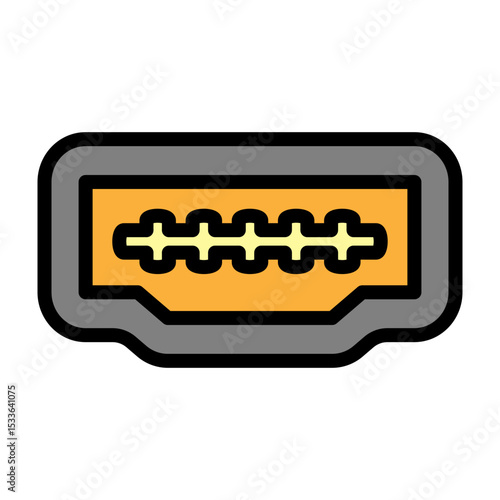 HDMI Port Vector Filled Icon Design
