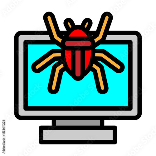 Bug Vector Filled Icon Design