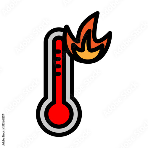 Overheating Vector Filled Icon Design