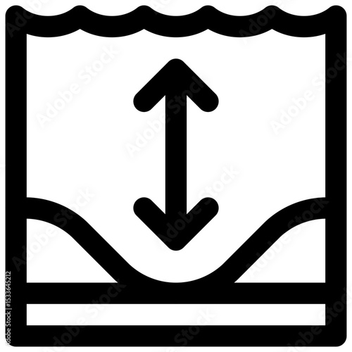 Deep diving. Editable stroke vector icon.