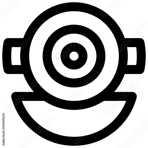 Diving helmet. Editable stroke vector icon.