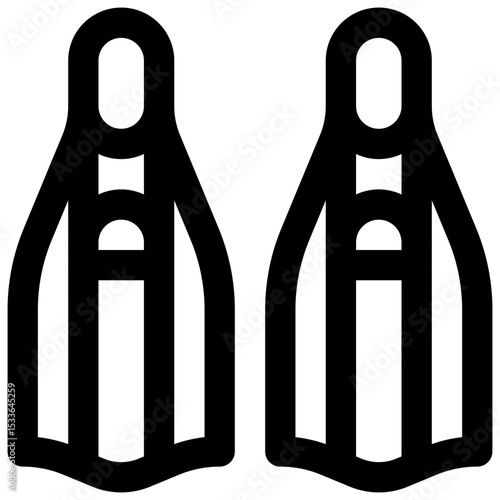 Fins. Editable stroke vector icon.