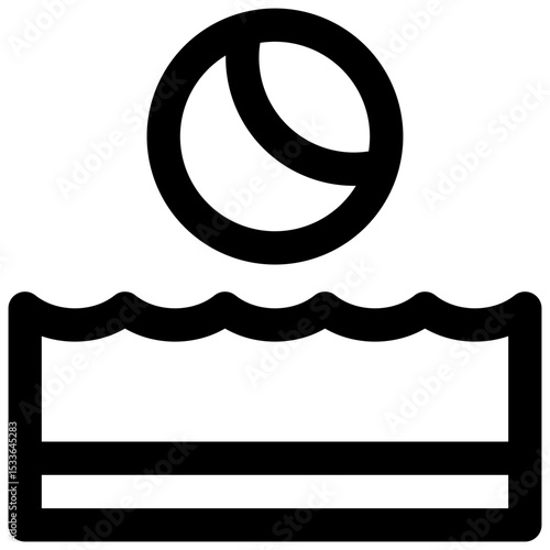 Night diving. Editable stroke vector icon.