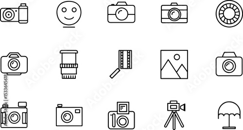 line icons related to photo  selfie  picture  came (1).eps