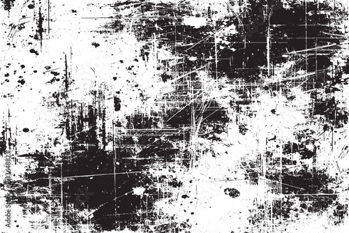 Wallpaper Mural Distressed Black and White Grunge with Chaotic Scratches Torontodigital.ca