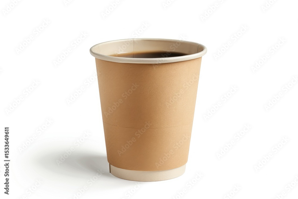 A Disposable Paper Cup with Coffee or Tea Isolated on a White Background Coffee to Go A Disposable Paper Cup with Coffee or Tea Isolated on a White Background Coffee to Go