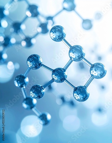 152874 3d illustration of molecule model. Science background wit.