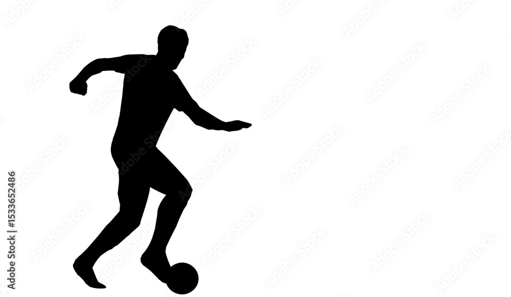 Soccer player. Soccer player silhouette. Black and white soccer player illustration. Soccer player. Soccer player silhouette. Black and white soccer player illustration.