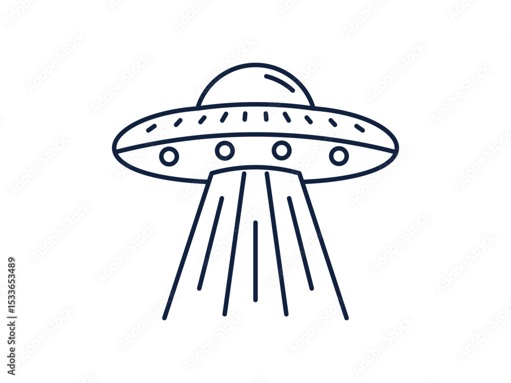 Flying Saucer Vector, Simple UFO Illustration Flying Saucer Vector, Simple UFO Illustration