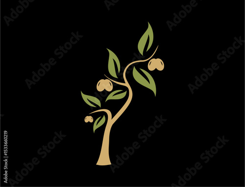 Simple olive tree illustration