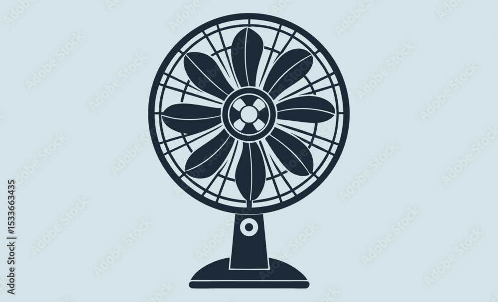 Electric fan silhouette, stand fan vector Electric fan silhouette, stand fan vector