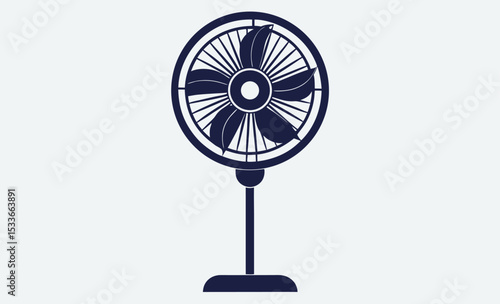 Electric fan silhouette, stand fan vector
