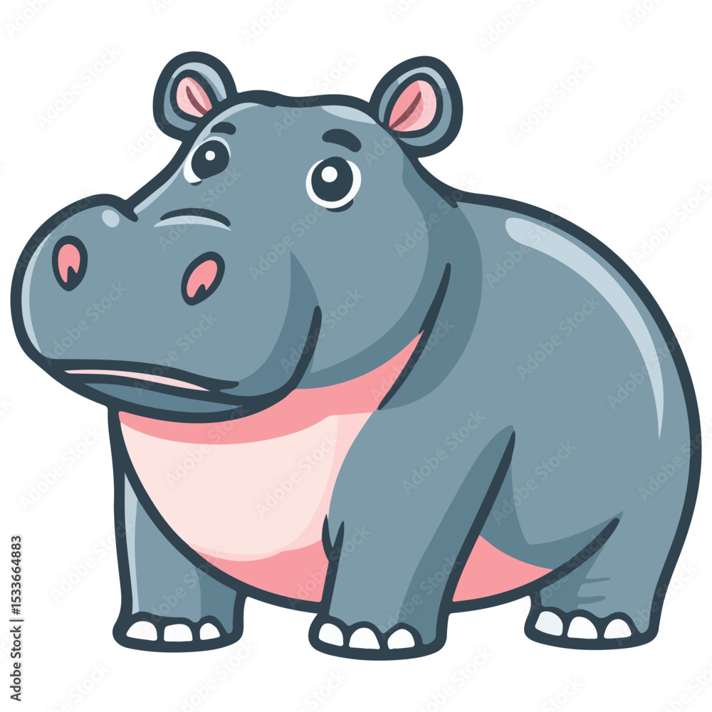 Fototapeta premium hippopotamus, animal, vector, transparent background, creature, mammal, hippo, cute, nature, wildlife, isolated, big, fat, zoo, wild