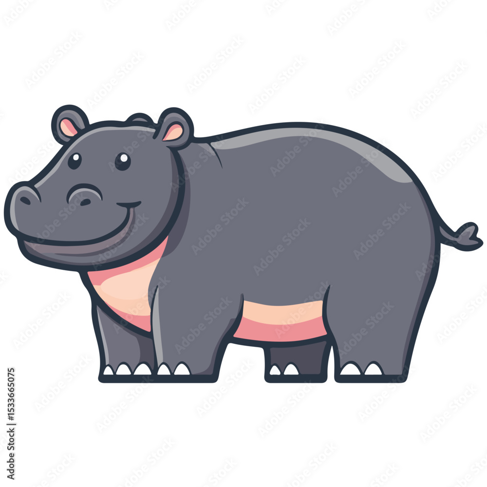 Fototapeta premium hippopotamus, animal, vector, transparent background, creature, mammal, hippo, cute, nature, wildlife, isolated, big, fat, zoo, wild