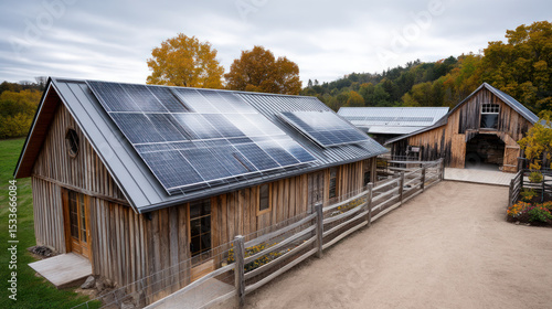 Wallpaper Mural Solar panels installed on the roof of an eco-friendly modern home, surrounded by greenery. The concept of an alternative energy source, energy saving, careful attitude to our planet Earth. Torontodigital.ca