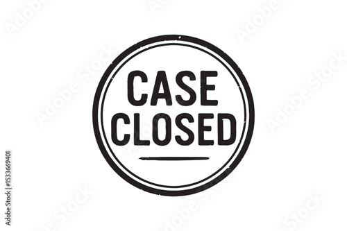 Case Closed Stamp silhouette vector with white background