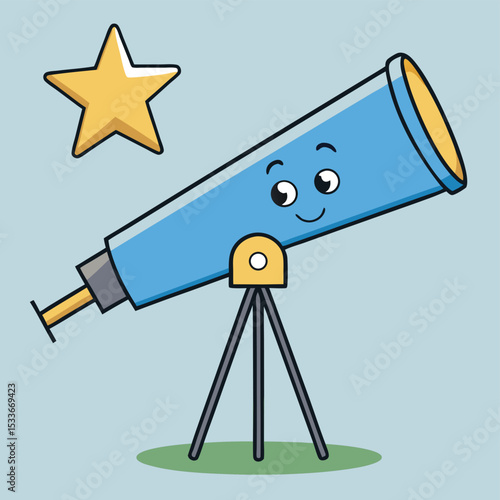 Curious telescope pointed at a single, sparkling star, inspiring wonder and exploration.
