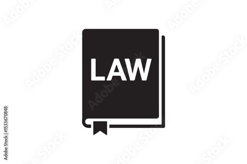 Law Book silhouette vector with white background