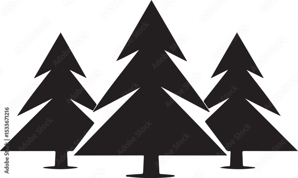 Fototapeta premium Minimal Pine Tree Vector Art