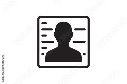 Mugshot Icon silhouette vector with white background