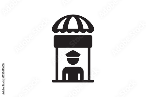 Police Checkpoint silhouette vector with white background