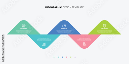 5 process infographic arrows design template. Planning, Marketing, Strategy and Business presentation