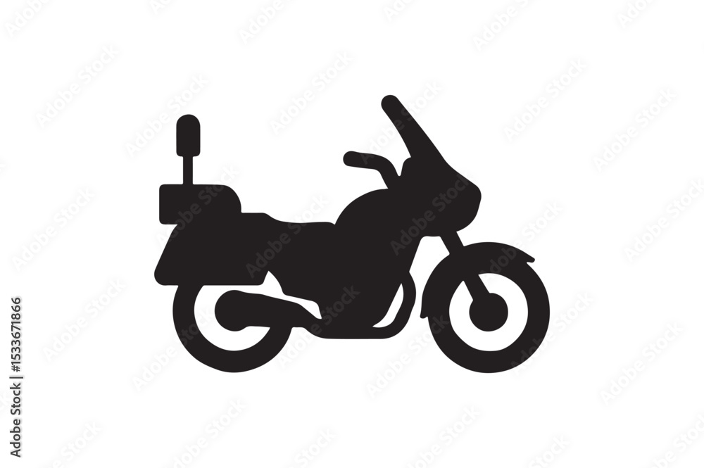 Fototapeta premium Police Motorcycle icon silhouette vector with white background