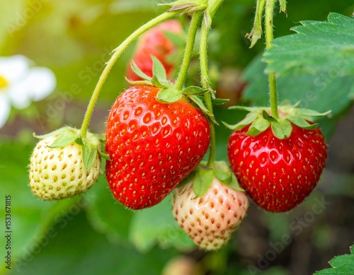 Fully ripe strawberries ready for harvest