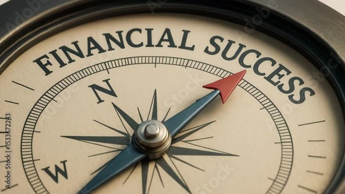 This close-up image of a compass highlights the concept of financial success, representing direction, guidance, and the journey towards achieving financial goals.