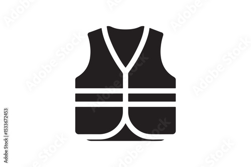 Safety Vest silhouette vector with white background