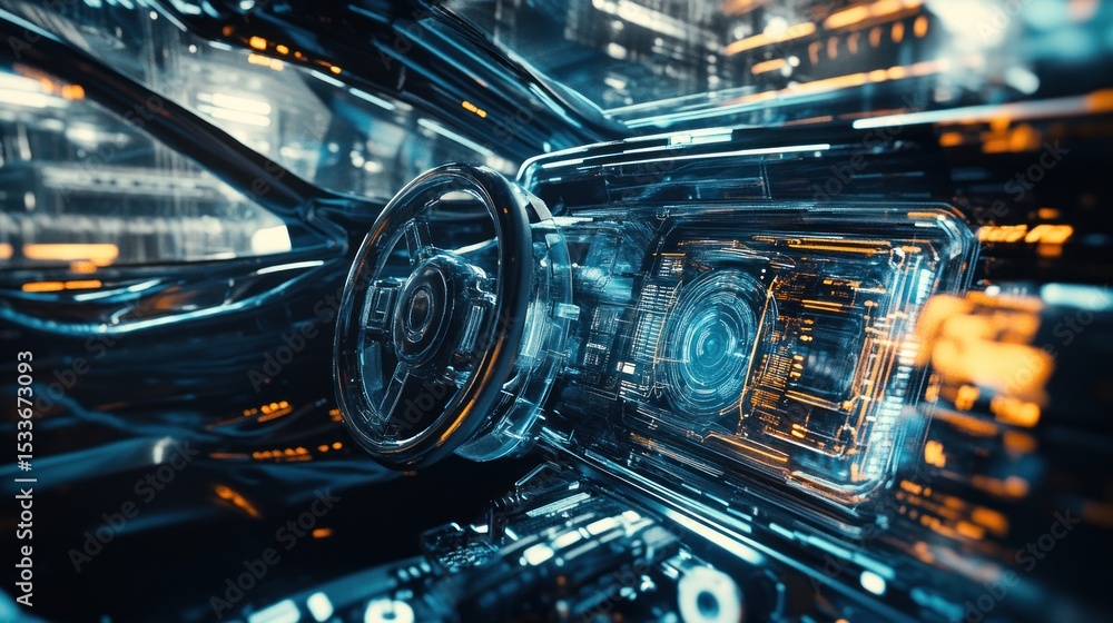 Fototapeta premium Futuristic car interior